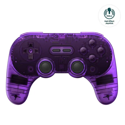دسته بازی بلوتوثی 8BitDo مدل transparent purple - Pro 2