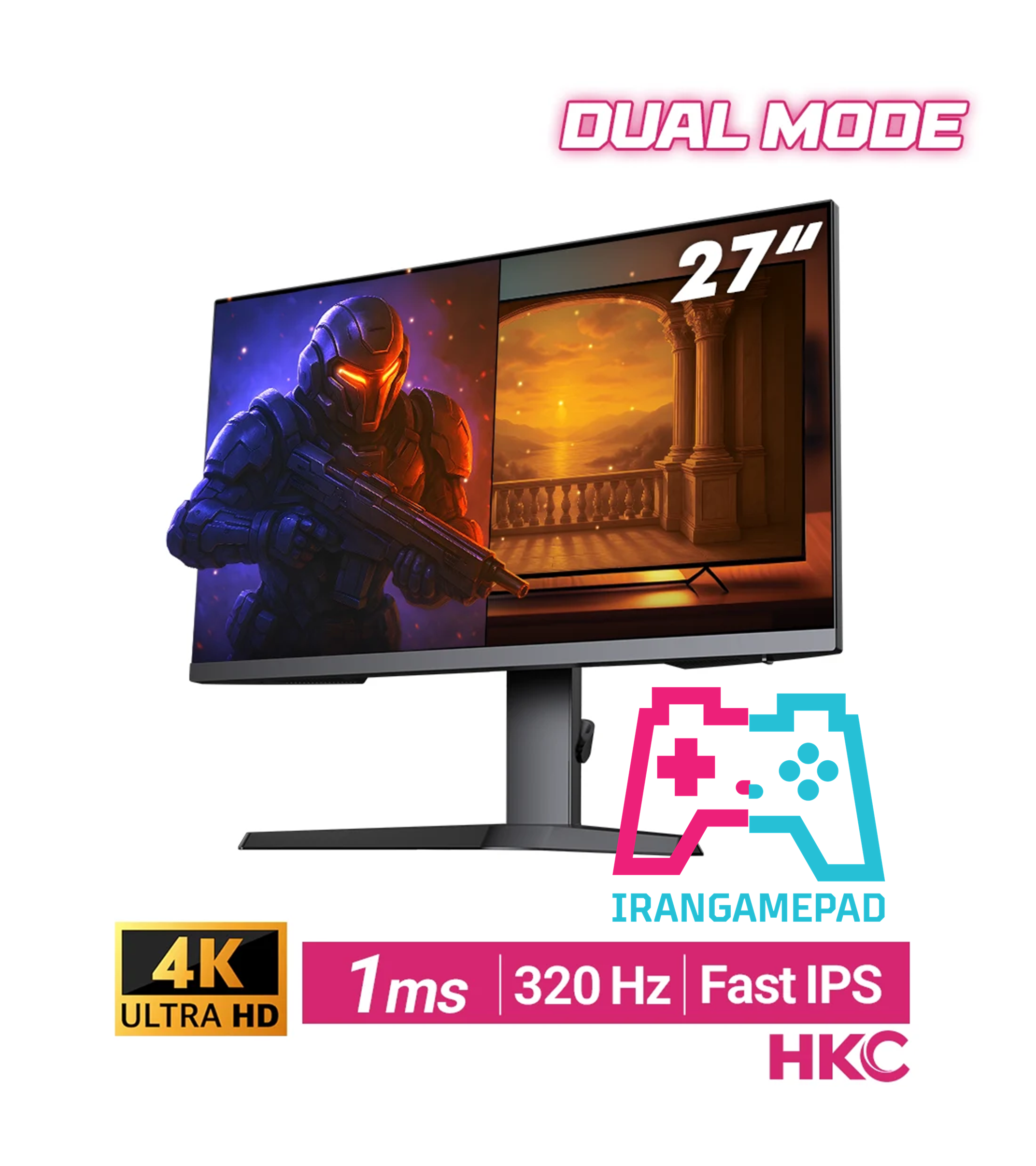 HKC MG27H13U160 RGB 27 inch UHD Dual Mode Gaming Monitor