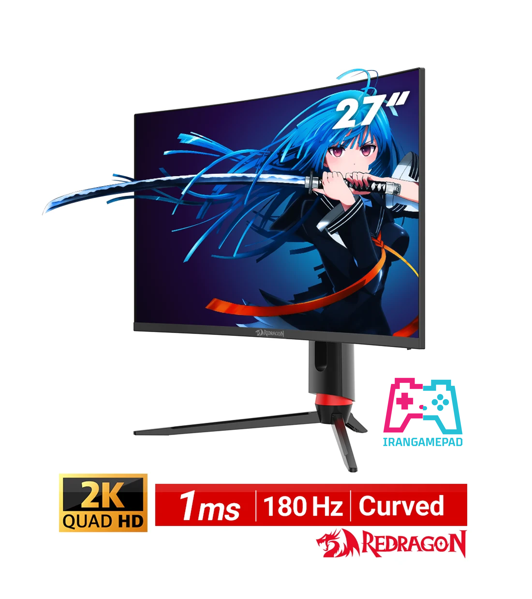 Redragon GMQ2712RVC 27 inch QHD Curved Gaming Monitor